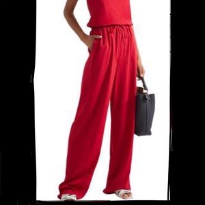NEW The Row JR Pant in Red Silk Georgette